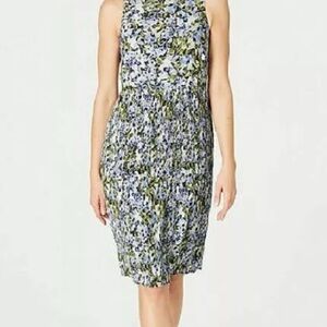 Floral Sleeveless Dress - Green and Blue